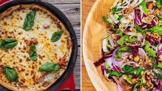 Tangy Spicy Cast Iron Skillet Pizza  Tre Colore Salad By Rachael [upl. by Decamp]