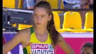 Olivija Vaitatyte amp Vilena komarova at Heptathlon High Jump European Athletics U18 Championships2018 [upl. by Fawcette727]