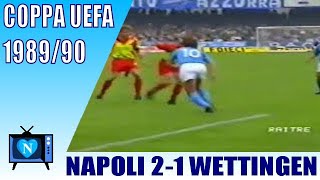 Napoli  Wettingen 21  sedicesimi di coppa uefa 198990  Rai 3 [upl. by Arraeis696]