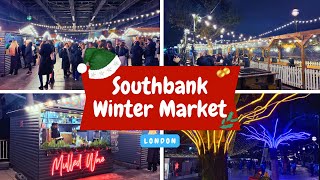 Southbank Winter Market amp Lights  Christmas 2023 🎅 [upl. by Kurys]