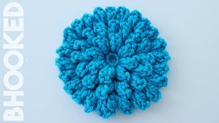 How to Crochet a Flower Crochet Popcorn Stitch Flower Free Pattern [upl. by Flin]