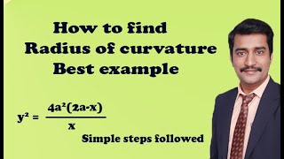 How to find radius of curvature for the given curve best example in Hindi [upl. by Harret127]