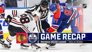 Blackhawks  Oilers 1212  NHL Highlights 2023 [upl. by Hayidah]