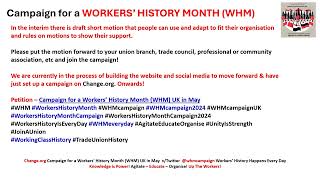 Campaign for Workers History Month  WHM WorkersHistoryMonth [upl. by Ardnal24]