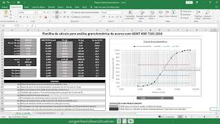 Curva granulométrica de solos por peneiramento  Planilha de cálculo [upl. by Aerdnaid]