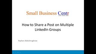 How to Share Post on Multiple LinkedIn Groups [upl. by Asnarepse284]