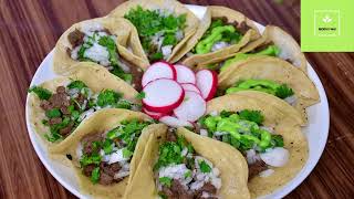 Tacos de Carne Asada con Salsa verde  Receta Mexicana Rica y Fácil [upl. by Ginni342]