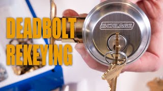 Schlage DEADBOLT Rekeying HowTo  Schlage ENCODE Sense Connect and Mechanical [upl. by Bunny]