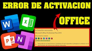 COMO SOLUCIONAR ERROR DE ACTIVACION DE MICROSOFT OFFICE 2024✅ ACTIVAR OFFICE 2019 [upl. by Aeneg]