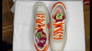 ASMR Nike sacai x Clot x LDWaffle Net Orange Blaze Unboxing [upl. by Quinby]