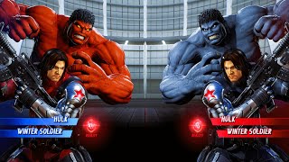 Red Hulk amp Winter Soldier vs Black Hulk amp Winter Soldier Hardest Marvel vs Capcom Infinite [upl. by Schrader]