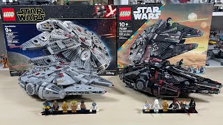 LEGO Star Wars Millennium Falcon 75257 vs The Dark Falcon 75389 Comparison [upl. by Linis89]