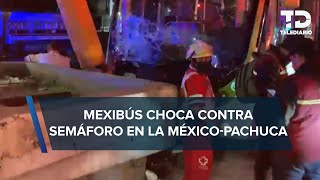 Mexibús choca contra semáforo en la MéxicoPachuca hay 8 heridos [upl. by Willet]