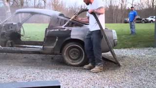 Dustless media blasting my 1965 mustang fastback project [upl. by Wu]