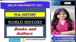 World History Books and Authors 2021 Delhi University MA History Entrance ExamHistoryEdupoint [upl. by Ardied]