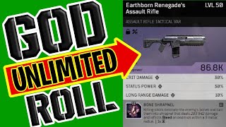 PATCHED OUTRIDERS  How to Reroll Firepower on the Earthborn Renegade AR No New Characters [upl. by Nnaycnan]