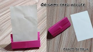 Easy Origami Card Holder  DIY Business Card Holder  Easy Card Stand origamicardholder [upl. by Sipple]