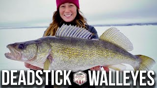 DEADSTICKING Walleyes on the Ice SUPER EASY SYSTEM [upl. by Kiefer]