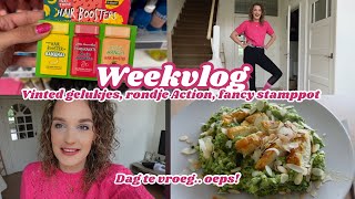 RONDJE ACTION VINTED GELUKJES CUSTOM NIKES FANCY STAMPPOT  Weekvlog  Zeg maar Fem [upl. by Esereht42]