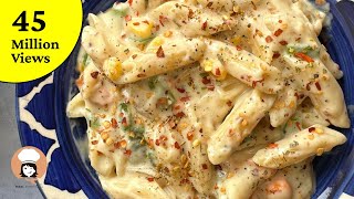 Pasta in White Sauce  White Sauce Pasta  Indian Style WHITE SAUCE pasta Recipe  Flavours Of Food [upl. by Lorenz]