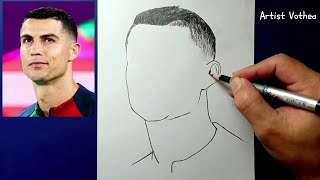 Drawing Cristiano Ronaldos face  how to draw ronaldo [upl. by Flita150]