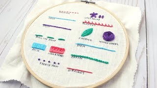 Embroidery Stitches Guide [upl. by Ottie]