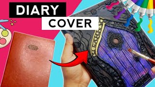 Unique Diary Cover Decoration idea • Diary notebook cover decoration at home • art and craft ideas [upl. by Diahann]