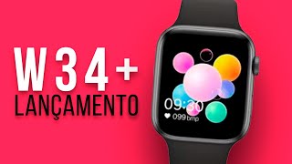 Novo Smartwatch W34  MUITO BARATO com TELA GIGANTE Mas já vale a pena  W34 Brasil [upl. by Arch]