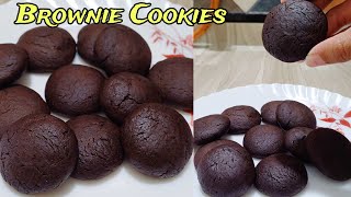 Eggless Brownie Cookies Recipe  Chewy fudge Brownie Cookies  Brookies  Ultimate Brookies Recipe [upl. by Sibby514]