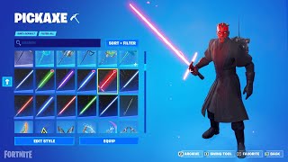 Fortnite every Star Wars Lightsaber weapons as Pickaxe [upl. by Frayne625]