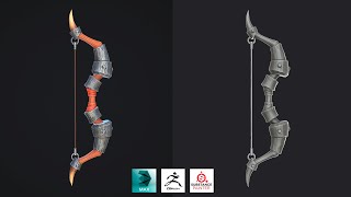 Autodesk 3ds Max Zbrush Substance Painter Stylized Antique bow [upl. by Iaht]