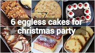 6 eggless cakes for christmas party  easy christmas cake recipes  christmas cake ideas [upl. by Alcine]