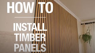 How To Install Timber Wall Panels  Bunnings Warehouse [upl. by Nwadal]