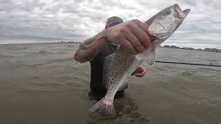 Speckled Trout Fishing with high winds at West Bay [upl. by Stirling]