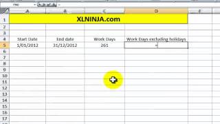 How to calculate the number of work days between two dates [upl. by Enneite]