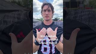 NIU Football senior TE Grayson Barnes on his position group [upl. by Anilys348]