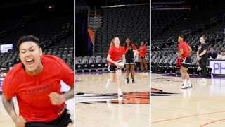 Kate Martin Emma Cannon and Kierstan Bell halfcourt shot for shot challenge [upl. by Evannia414]