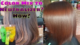 How to Mix Color In Rebond Neutralizer  Rebond with color [upl. by Coheman]