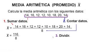 Estadística MEDIA ARITMÉTICA  sacar hallar PROMEDIO ejemplo fácil [upl. by Rosabel]