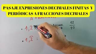 Pasaje Expresiones Decimales Finitas y Periódicas a FRACCIONES [upl. by Aisercal]