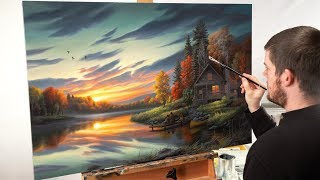 Landscape Painting Timelapse  quotLakeside Memoriesquot [upl. by Haim]