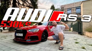 530HP Audi RS3 je LUD auto 25 REDNI PETAK VRIŠTI [upl. by Kcirded184]