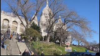 4K  Walk to Montmartre  SacréCoeur  ParisFrance [upl. by Imotas]