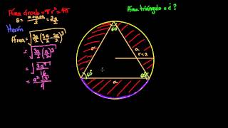Área de triángulo equilátero inscrcito y funciones trigonométricas usadas [upl. by Naji]