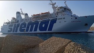 SANSOVINO della SIREMAR in arrivo al porto di Trapani [upl. by Eerhs]