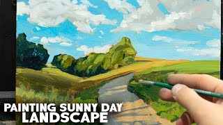 How to paint Landscape in Loose Style  Sunny Day [upl. by Bailar575]