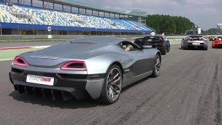 RIMAC CONCEPT ONE on TRACKDAY vs Zenvo TSRS vs Gumpert Apollo vs Koenigsegg Agera ML [upl. by Netsirhk522]