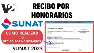 Recibo por Honorarios SUNAT 2023  Tutorial [upl. by Tamarah]