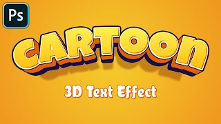 Cartoon 3D Text Effect in Photoshop Tutorial [upl. by Lime]