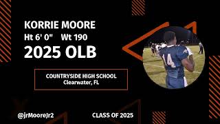 Korrie Moore  2024 OLB  Countryside FL [upl. by Xad]